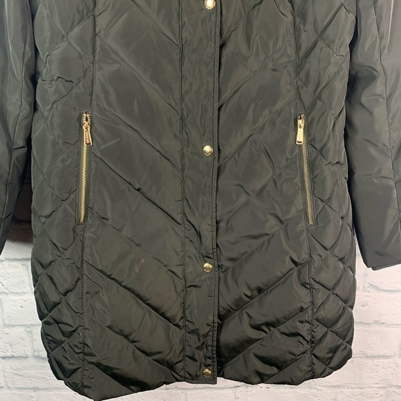 Michael Kors Olive Quilted Longline Puffer Coat S - Picture 4 of 10